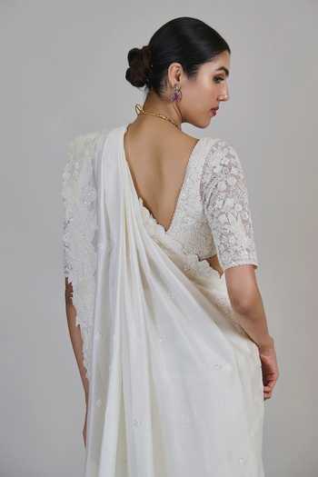 Mishru Rumi Embroidered Saree With Blouse 