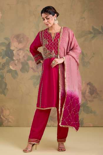 Studio A Silk Embroidered Kurta Set 