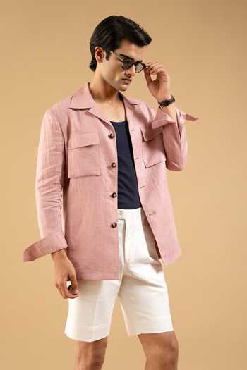 Gargee Designers Dusty Pink Linen Herring Shacket 