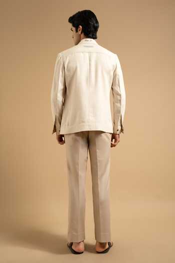 Gargee Designers Sand Cotton Blend Zip Front Utility Jacket 