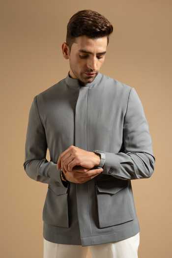 Gargee Designers Steel Grey Structured Jacket