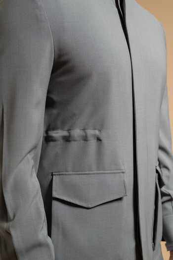 Gargee Designers Grey Polyester Steel Structured Jacket at Aza Fashions Gargee Designers_Grey Polyester Steel Structured Jacket _at_Aza_Fashions