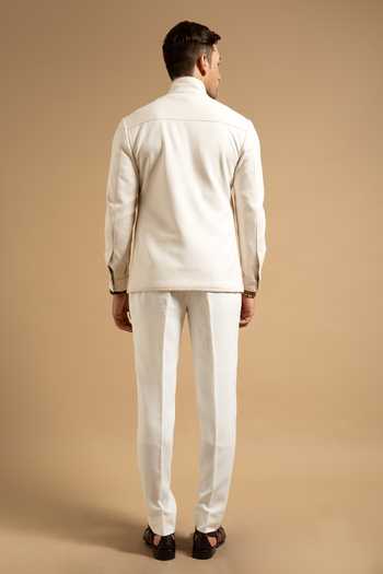 Gargee Designers Textured High Neck Zip Up Jacket 
