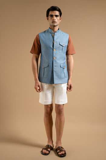Gargee Designers Linen Herring Down Vest 