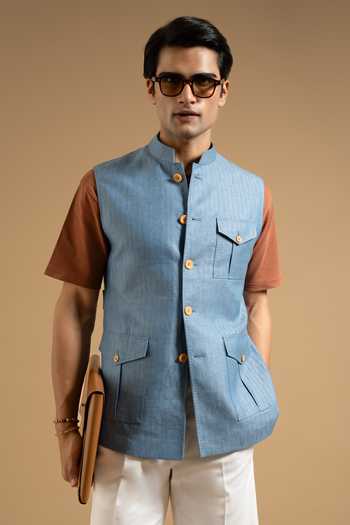 Gargee Designers Linen Herring Down Vest 