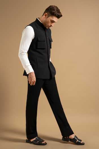 Buy Gargee Designers Black Polyester Stretchable Utility Down Vest Online at Aza Fashions Buy_Gargee Designers_Black Polyester Stretchable Utility Down Vest _Online_at_Aza_Fashions