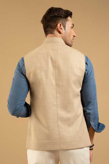 Gargee Designers Linen Look Patch Pocket Down Vest 