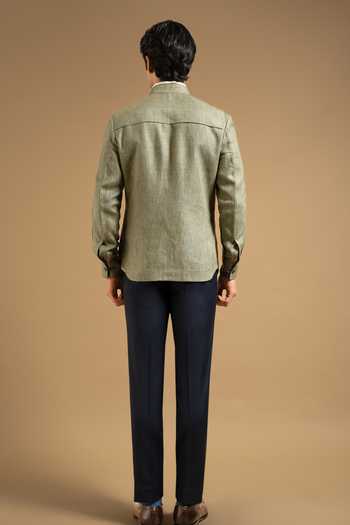 Gargee Designers Sage Linen Structured Shacket 