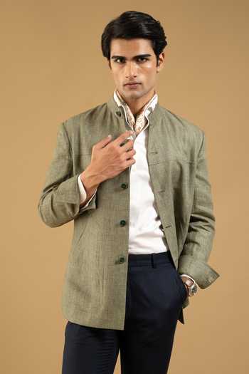 Gargee Designers Sage Linen Structured Shacket 
