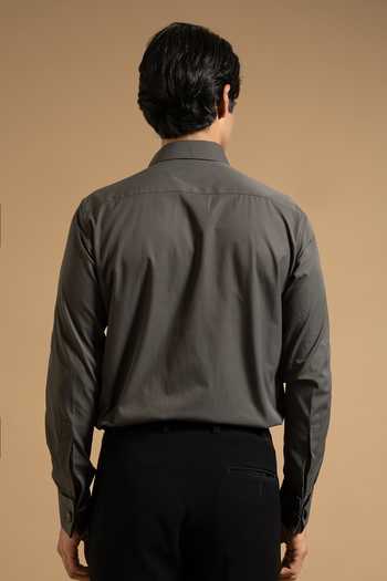 Gargee Designers Deep Grey Textured Panel Shirt 