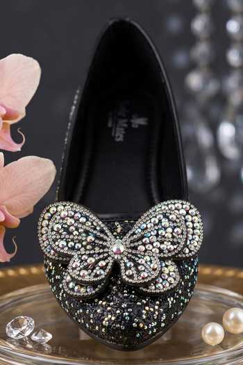 Sole Mates by Palak Black Buterfly Embellished Ballerinas Online at Aza Fashions Sole Mates by Palak_Black Buterfly Embellished Ballerinas _Online_at_Aza_Fashions