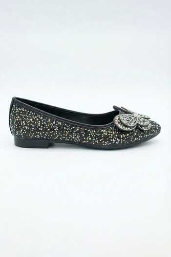 Sole Mates by Palak Black Buterfly Embellished Ballerinas at Aza Fashions Sole Mates by Palak_Black Buterfly Embellished Ballerinas _at_Aza_Fashions