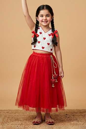 Buy Byb Premium Red Cotton, Tulle Beads Heart Motif Embroidered Top And Net Skirt Set Online at Aza Fashions Buy_Byb Premium_Red Cotton, Tulle Beads Heart Motif Embroidered Top And Net Skirt Set _Online_at_Aza_Fashions