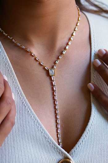 ESME White Lustre Line Necklace Online at Aza Fashions ESME_White Lustre Line Necklace _Online_at_Aza_Fashions