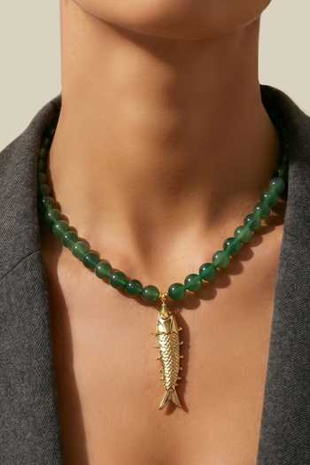Buy ESME Green Amalfi Fish Pendant Necklace Online at Aza Fashions Buy_ESME_Green Amalfi Fish Pendant Necklace _Online_at_Aza_Fashions