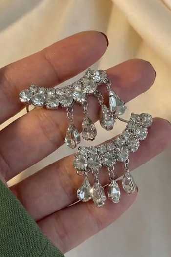 ESME White Celeste Crystal Embellished Ear Cuff at Aza Fashions ESME_White Celeste Crystal Embellished Ear Cuff _at_Aza_Fashions