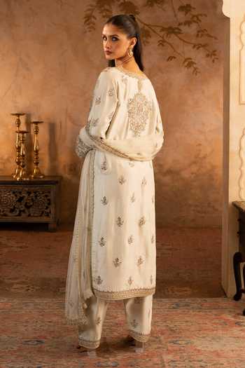 ANGAD SINGH Pistachio Green Silk Kurta Set
