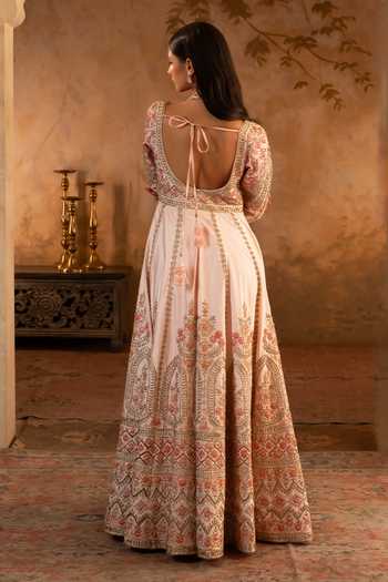 ANGAD SINGH Raw Silk Anarkali With Dupatta