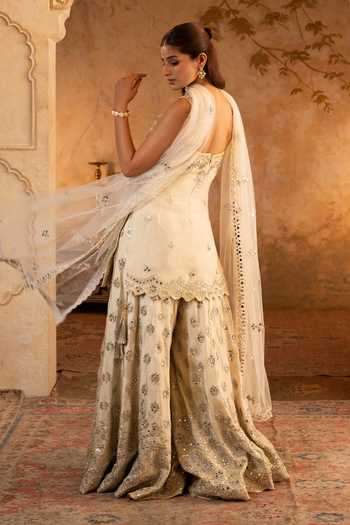 ANGAD SINGH Embroidered Kurta Sharara Set 