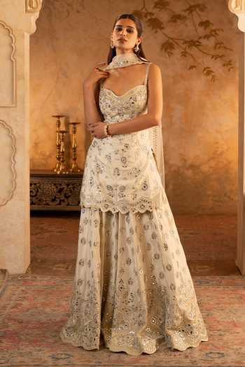 ANGAD SINGH Embroidered Kurta Sharara Set 