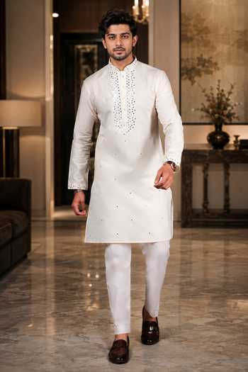 Jhambthreads Embroidered Placket Kurta & Pant Set 