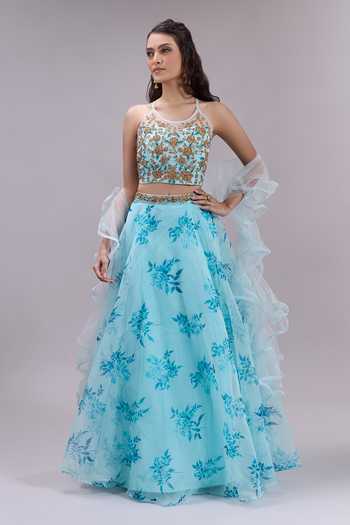 Khwaab By Sanjana Lakhani Floral Print Lehenga Set 