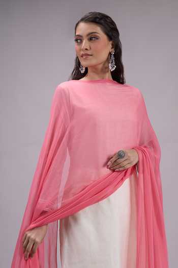 Shop Khwaab By Sanjana Lakhani Pink Silk Dupatta Online at Aza Fashions Shop_Khwaab By Sanjana Lakhani_Pink Silk Dupatta _Online_at_Aza_Fashions