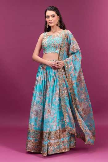 Khwaab By Sanjana Lakhani Floral Print Lehenga Set 