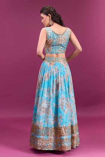 Khwaab By Sanjana Lakhani Floral Print Lehenga Set 