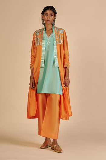 Gulabo By Abu Sandeep Embroidered Flared Coat