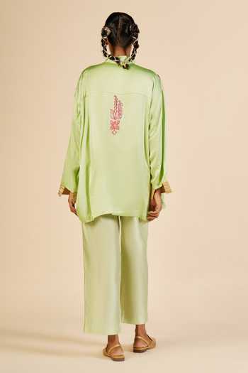 Gulabo By Abu Sandeep Embroidered Chanderi Shirt