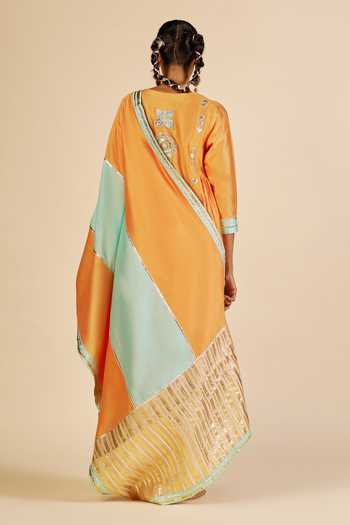 Gulabo By Abu Sandeep Color Block Chanderi Dupatta 