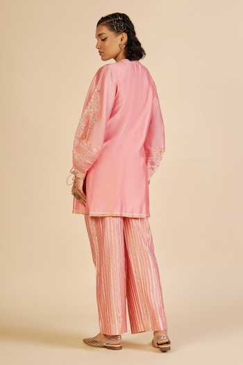 Gulabo By Abu Sandeep Chanderi Striped Pattern Pant