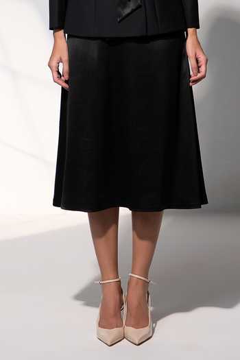 Raison D'Etre Atelier Black Rayon Collared Neck Valentina Ensemble Blazer With Dress Online at Aza Fashions Raison D'Etre Atelier_Black Rayon Collared Neck Valentina Ensemble Blazer With Dress _Online_at_Aza_Fashions