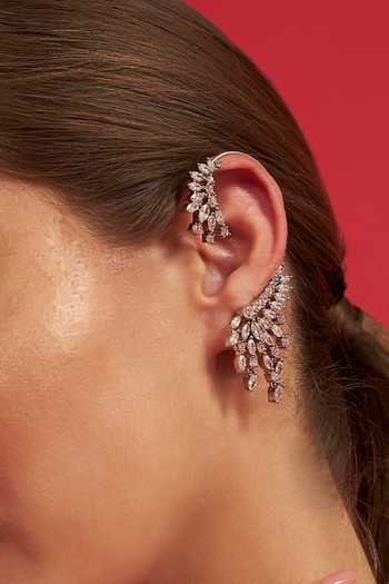 Modarta Silver Plated Crystals Ear Cuffs Online at Aza Fashions Modarta_Silver Plated Crystals Ear Cuffs _Online_at_Aza_Fashions