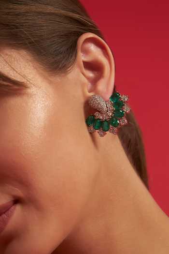Modarta Silver Plated Crystal Embellished Stud Earrings Online at Aza Fashions Modarta_Silver Plated Crystal Embellished Stud Earrings _Online_at_Aza_Fashions
