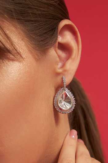 Buy Modarta Silver Plated Polki Crystals Earrings Online at Aza Fashions Buy_Modarta_Silver Plated Polki Crystals Earrings _Online_at_Aza_Fashions