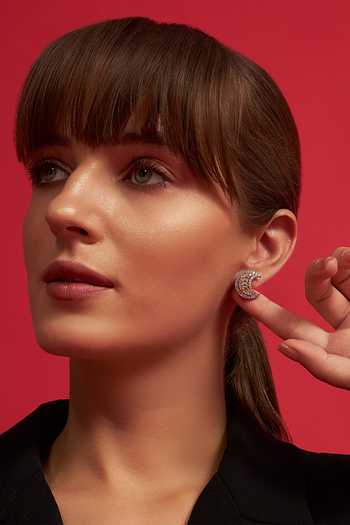 Modarta Crescent Embellished Earrings 
