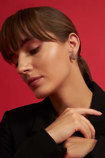 Modarta Silver Plated Crescent Embellished Earrings Online at Aza Fashions Modarta_Silver Plated Crescent Embellished Earrings _Online_at_Aza_Fashions