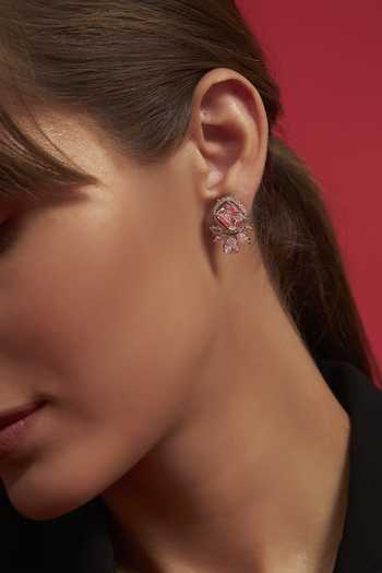 Modarta Silver Plated Stone Embellished Earrings Online at Aza Fashions Modarta_Silver Plated Stone Embellished Earrings _Online_at_Aza_Fashions
