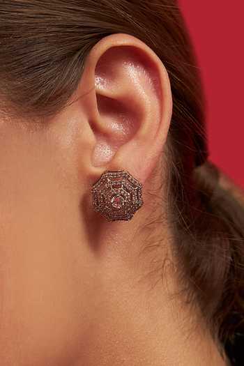 Buy Modarta Silver Plated Geometric Web Pattern Stud Earrings Online at Aza Fashions Buy_Modarta_Silver Plated Geometric Web Pattern Stud Earrings _Online_at_Aza_Fashions
