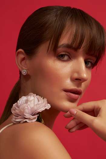 Modarta Solitaire Stone Embellished Stud Earrings 