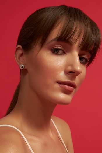 Modarta Silver Plated Solitaire Stone Embellished Stud Earrings Online at Aza Fashions Modarta_Silver Plated Solitaire Stone Embellished Stud Earrings _Online_at_Aza_Fashions