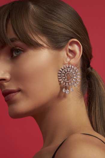Buy Modarta Silver Plated Spiral Solitaire Crystal Earrings Online at Aza Fashions Buy_Modarta_Silver Plated Spiral Solitaire Crystal Earrings _Online_at_Aza_Fashions
