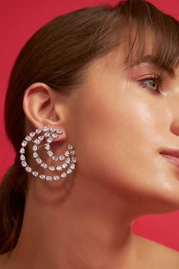 Modarta Silver Plated Spiral Crystal Solitaire Earrings Online at Aza Fashions Modarta_Silver Plated Spiral Crystal Solitaire Earrings _Online_at_Aza_Fashions