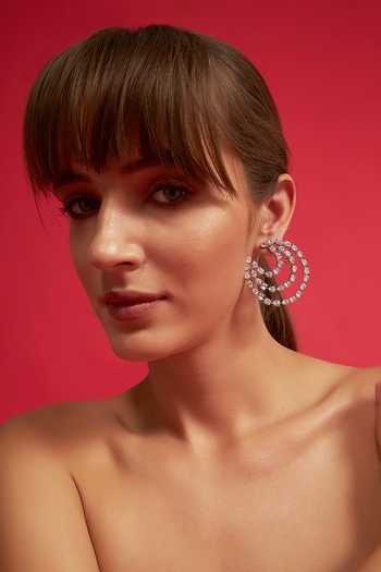 Buy Modarta Silver Plated Spiral Crystal Solitaire Earrings Online at Aza Fashions Buy_Modarta_Silver Plated Spiral Crystal Solitaire Earrings _Online_at_Aza_Fashions