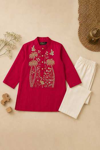 Label Kiaa Zari Embroidered Kurta Set 