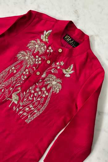 Buy Label Kiaa Maroon Silk Zari Embroidered Kurta Set Online at Aza Fashions Buy_Label Kiaa_Maroon Silk Zari Embroidered Kurta Set _Online_at_Aza_Fashions