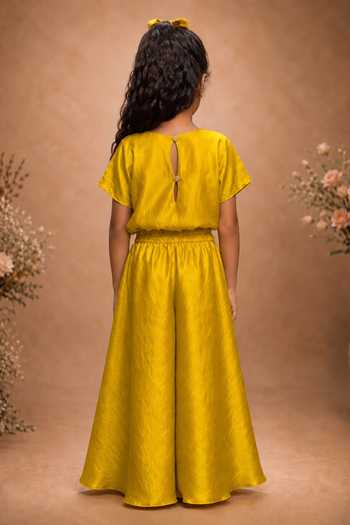 Label Kiaa Flamingo Embroidered Top & Pant Set 