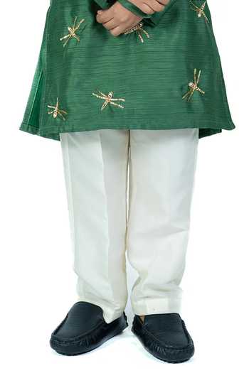 Buy_Label Kiaa_Green Linen Embroidered Kurta Set _Online_at_Aza_Fashions
